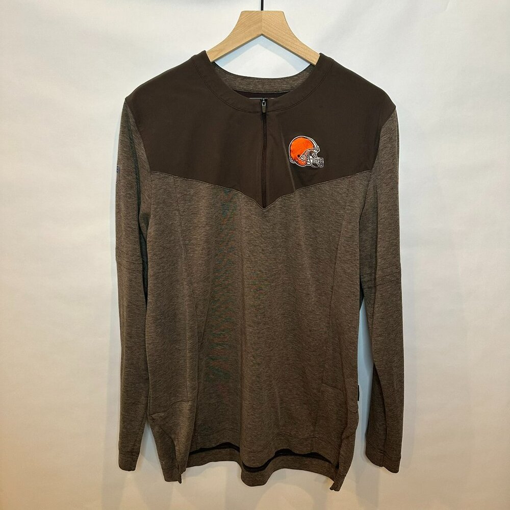 Cleveland Browns NFL Nike Dri-Fit half zip pullover brown L